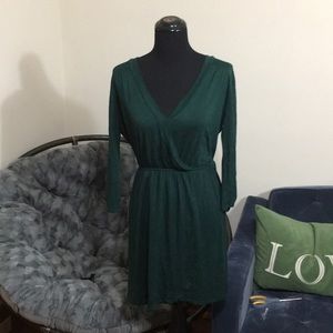 Lulus Emerald Green Wrap Mini Dress